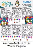 Vorschau - Arbeitsblätter - Winter Rechenmalblätter | Zahlenraum 10 Klasse 1 - Deckblatt