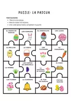 Vista previa - Juegos / Gamificación - Spanish Easter Puzzle | Puzzle de Pascua en Español | Cut & Paste - página 1