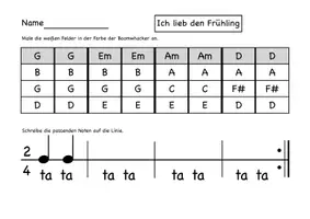 Vorschau - Arbeitsblätter - "Ich lieb den Frühling" Boomwhacker - Deckblatt