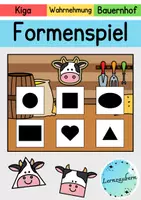 Vorschau - Spiele - Formen erkennen: Spiel für den Kindergarten (Bauernhof) - Deckblatt