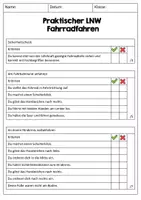 Vorschau - Arbeitsblätter - Fahrradprüfung – Beobachtungsbogen für den praktischen Leistungsnachweis (Verkehrserziehung) - Seite 2