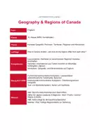 Vorschau - Stundenentwürfe - Canada Geography and regions Englisch - Seite 1