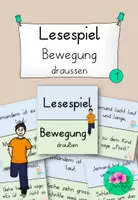 Vorschau - Spiele - Lesespiel Bewegung draussen für bis zu 26 Schüler - Deckblatt