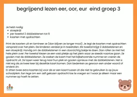 Voorbeeld - begrijpend lezen eer, oor, eur bewegend leren - Pagina 1