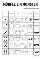 Vorschau - Arbeitsblätter - Würfle ein Monster – Kreatives Zeichen-Spiel - Seite 1