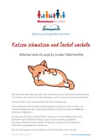Vorschau - Arbeitsblätter - Wörter mit ck und tz (Spaßgeschichte und Spiel) - Deckblatt