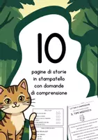 anteprima - Esercizi - Storie in stampatello maiuscolo con domande a crocetta - Pagina di copertina