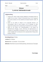Vorschau - Arbeitsblätter - Klausur Deutsch Oberstufe: Jahrhundertwende Lyrik – Liliencron "Die zwei Sensen" inkl. Erwartungshorizont - Seite 1