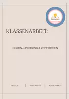 Vorschau - Klassenarbeiten - Klassenarbeit Nominalisierung & Zeitformen - Deckblatt