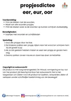 Voorbeeld - propjesdictee eer, oor, eur woorden - Pagina 1