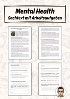 Vorschau - Arbeitsblätter - Mental Health - Sachtext mit Arbeitsaufgaben - Deckblatt