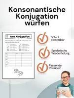 Vorschau - Arbeitsblätter - Verben der konsonantischen Konjugation würfeln - Deckblatt