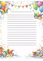 Vorschau - Arbeitsblätter - Schmuckblatt Fasching Lineatur 3/4 Klasse - Deckblatt
