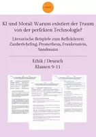 Vorschau - Arbeitsblätter - KI und Moral: Literarische Beispiele zum Reflektieren über den Traum von der perfekten Technologie - Deckblatt