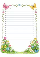 Vorschau - Arbeitsblätter - Schmuckblatt Frühling Lineatur 3/4 Klasse - Seite 1