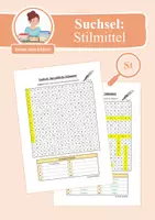 Vorschau - Arbeitsblätter - Suchsel: Sprachliche Stilmittel - Deckblatt