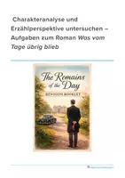 Vorschau - Prüfungsvorbereitung - Was vom Tage übrig blieb - Kazuo Ishiguro - Deckblatt