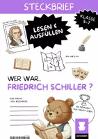 Vorschau - Arbeitsblätter - FRIEDRICH SCHILLER – Steckbrief: Arbeitsblatt Biografie Leseverstehen - Deckblatt