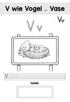 Vorschau - Arbeitsblätter - Vv ARBEITSBLÄTTER + BILDKARTEN: Buchstabe/Laut Einführung - Seite 1
