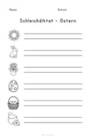 Vorschau - Arbeitsblätter - Schleichdiktat für Ostern / Frühling - 6 Sätze - Seite 1