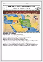 Vorschau - Stundenentwürfe - Irankrieg 2026 verstehen – Gruppenpuzzle zu Nahostpolitik (fertige Stunde) Atomprogramm & Bündnissen (mit Lösungen und Lehrerhandreichung) | Politik / Gesellschaftslehre Klasse 9/10 - Seite 1