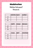Vorschau - Arbeitsblätter - Modalverben - Übungen zum Ankreuzen - Deckblatt