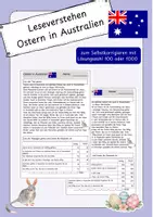 Vorschau - Arbeitsblätter - Leseverstehen Sachtext Ostern in Australien - Deckblatt