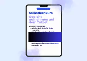 Vorschau - Stundenentwürfe - Selbstlernkurs: Gedicht aufnehmen auf der App Garageband - Deckblatt