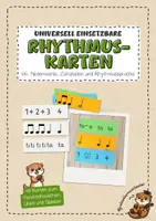 Vorschau - Spiele - Rhythmuskarten Notenwerte – Zählzeiten & Rhythmussprache Musik - Deckblatt