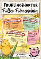 Vorschau - Bildkarten - Füllerführerschein & Füllerdiplom – Frühlingshafte Urkunden für Klasse 2 - Deckblatt