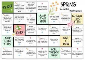 Vorschau - Arbeitsblätter - PAST PROGRESSIVE 🎲 Frühling Würfelspiel (Spring) - Seite 2