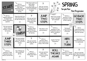 Vorschau - Arbeitsblätter - PAST PROGRESSIVE 🎲 Frühling Würfelspiel (Spring) - Seite 3
