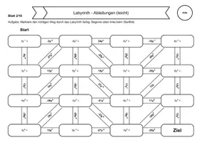 Vorschau - Arbeitsblätter - Vertretungsstunde Mathe: Ableitungen Rechenlabyrinthe - Seite 2