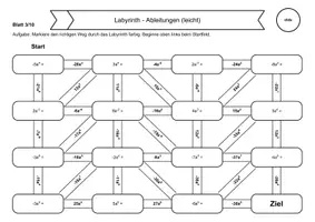 Vorschau - Arbeitsblätter - Vertretungsstunde Mathe: Ableitungen Rechenlabyrinthe - Seite 3