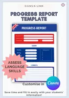 Vista previa - Evaluación - Canva link for Customisable Progress Report Template - Portada