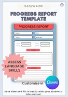 Vista previa - Evaluación - Canva link for Customisable Progress Report Template.FREE - Portada