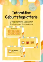 Vorschau - Präsentationen/Tafelbilder - Interaktive Geburtstagslotterie mit 10 Glückszahlen Geschenke und Privilegien - Deckblatt