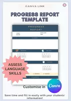 Vista previa - Para docentes: organización, planificación y formación - Canva link for Customisable Progress Report Template. - Portada