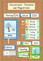 Vorschau - Poster - Klassenkalender Grundschule – Wochentage, Monate, Jahreszeiten & Zeitbegriffe | Datum im Morgenkreis - Seite 1