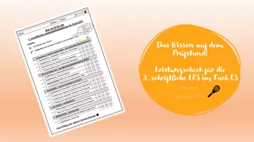 Vorschau - Arbeitsblätter - Leistungs-Check für die 3. LFS im Fach ES - Deckblatt