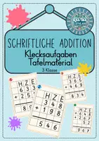 Vorschau - Präsentationen/Tafelbilder - Klecksaufgaben schriftliche Addition Tafelmaterial - Deckblatt
