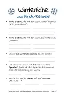 Vorschau - Arbeitsblätter - Winterliche Rätsel- und Schreibaufgaben im Fach Deutsch - Seite 2