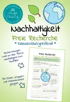 Vorschau - Arbeitsblätter - Nachhaltigkeit: Freie Recherche rund um das Thema Nachhaltigkeit (Klimamaterial) - Deckblatt
