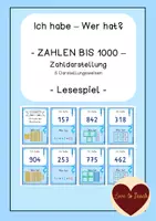 Vorschau - Spiele - Zahlen bis 1000 Zahldarstellung Ich habe wer hat - Deckblatt
