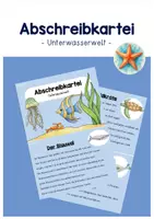 Vorschau - Arbeitsblätter - Abschreibkartei/Wissenskartei: Unterwasserwelt - Deckblatt