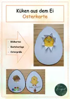 Vorschau - Mal- und Bastelvorlagen - Osterkarte "Küken schlüpft aus dem Ei" - Deckblatt