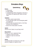 Vorschau - Spiele - Einmaleins-Bingo - Seite 1