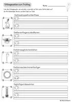Vorschau - Arbeitsblätter - Schlangensätze zum thema Frühling Schreibübung, Abschreiben, Nomen erkennen, 2fach differenziert, Ostern - Seite 2