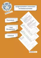 Vorschau - Arbeitsblätter - Längeneinheiten umrechnen mit Stellenwerttafel - Deckblatt