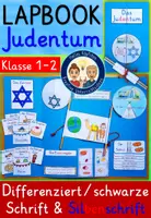 Vorschau - Unterrichtsreihen - Judentum Lapbook Grundschule Klasse 1 und 2 Ethik Religion Weltreligionen - Deckblatt